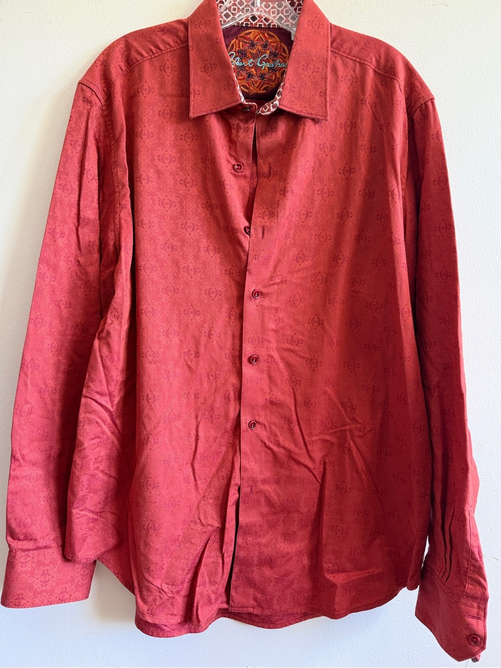 Robert Graham Red Men's Button-Up Shirt size XL